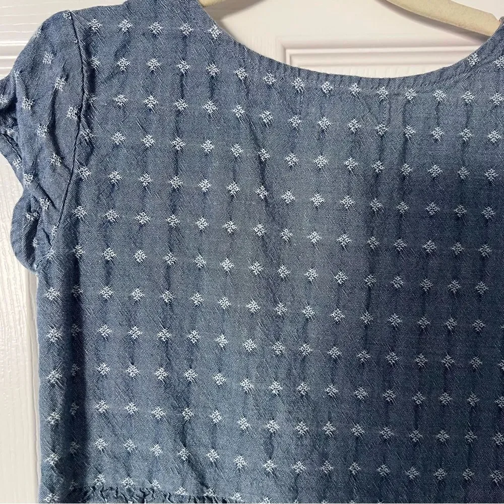 GAP Kids Woven Cotton Chambray Dress Blue Girls Small 6-7 Years Old EUC